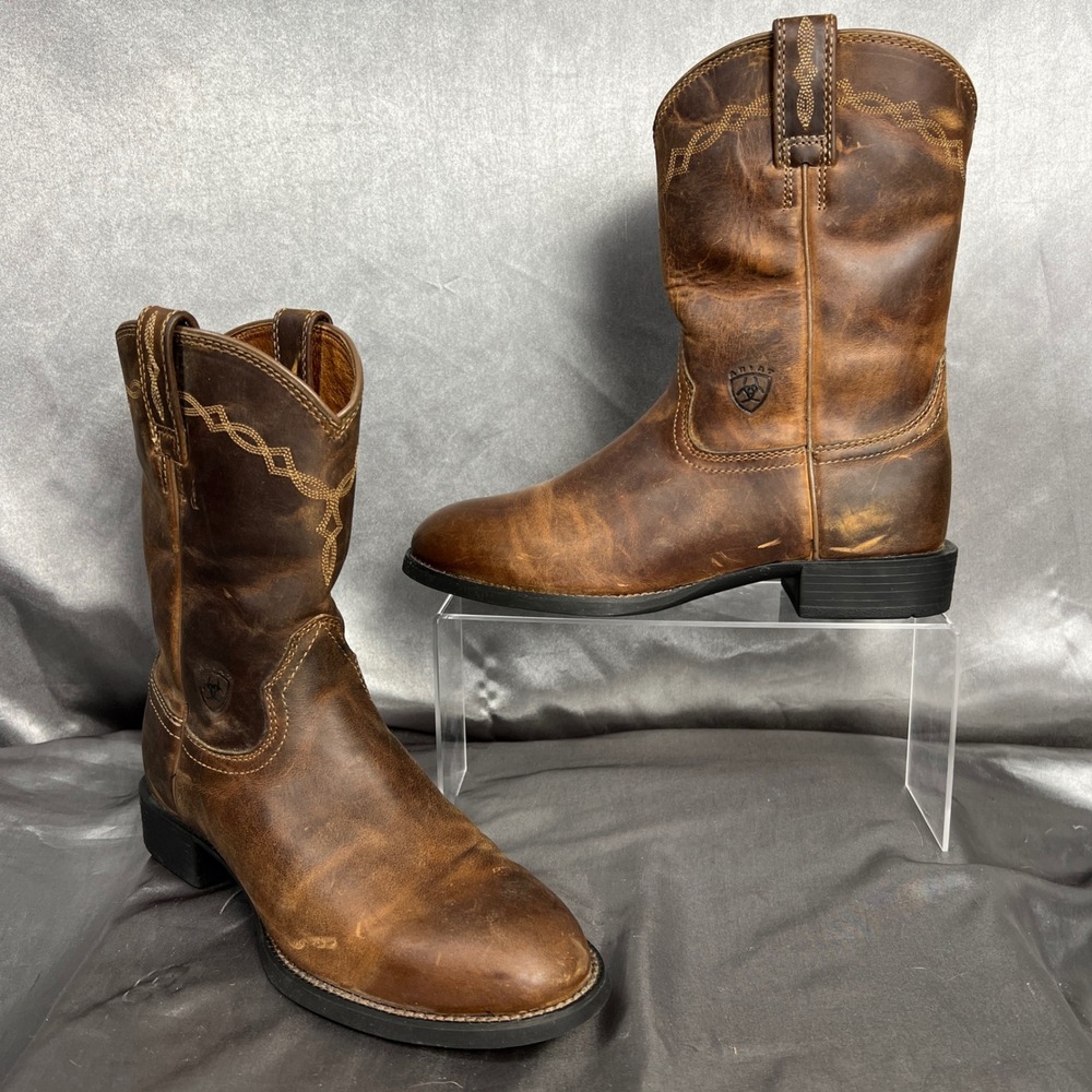 Ariat Mens Heritage Roper Distressed Brown Leather Western Boots 10002284 7.5D